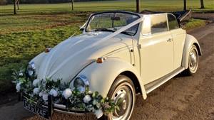 Volkswagen Karmann Beetle Convertible Wedding car. Click for more information.