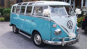 Volkswagen T2 Samba Deluxe (Lucy) Wedding car. Click for more information.