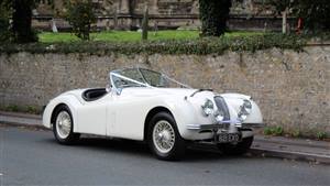 Jaguar XK 120 Roadster Wedding car. Click for more information.