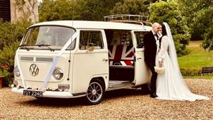 VW Campervan Bay Window Wedding car. Click for more information.