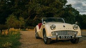 Triumph TR3 Wedding car. Click for more information.